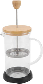 Heat Resistant Hand Brewing Filter French Press Borosilicate Borosilicate Tea Cafe Brewing Pot for Office Use (600ml Bamboo Cover)