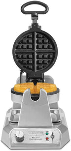 Waring Commercial WW180X Heavy Duty Single Belgian Waffle Maker, Coated Non Stick Cooking Plates, Produces 25 waffles per hour, 120V, 1200W, 5-15 Phase Plug, Silver, 12.5 x 17.88 x 10.5 inches
