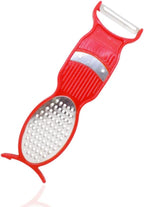 3 in 1 Multi-Purpose Vegetable Peeler/Slicer/Grater - Stainless Steel Tool for Kitchen - Ideal for Carrots, Cheese, Ginger, Potato, Garlic - Easy Peeling, Slicing and Grating Multicolour
