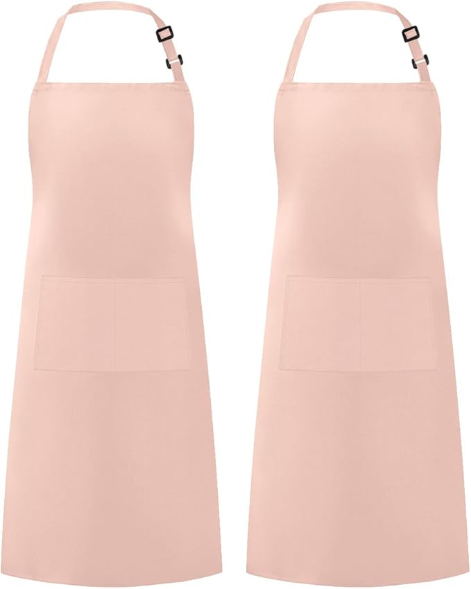 Syntus Apron for Men Women, Adjustable Cooking Kitchen Chef Aprons with 2 Pockets, Cotton/Polycotton/Polyester