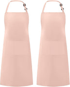 Syntus Apron for Men Women, Adjustable Cooking Kitchen Chef Aprons with 2 Pockets, Cotton/Polycotton/Polyester