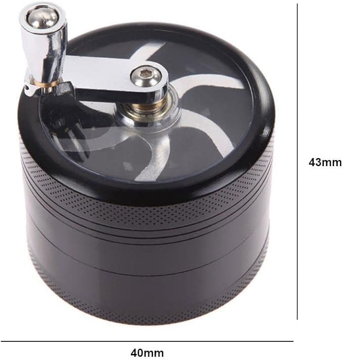 1.5 Inche Hand Seasoning Spice Cracker Crusher Grinder with Handle(Black)
