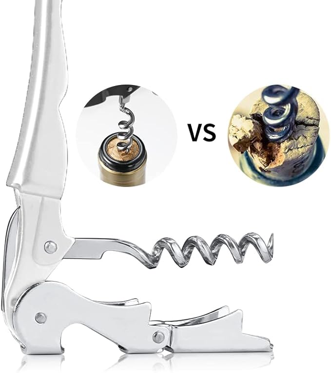 Professional Waiter Corkscrew Wine Openers Set(2PCS), Heavy Duty Stainless Steel Hinges Wine Key for Restaurant Waiters, Sommelier, Bartenders