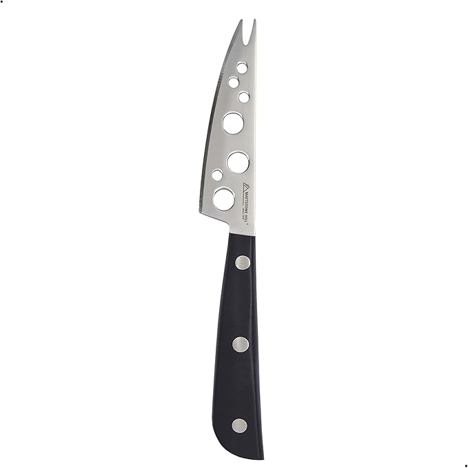 Cheese Knife, MATTSTONE HILL 4 Inch All Purpose Cheese Knife - Soft & Semi Hard Cheese Knives, Premium Stainless Steel, Triple Rivet Handle