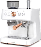 Café Bellissimo Semi Automatic Espresso Machine + Milk Frother | WiFi Connected, Smart Home Kitchen Essentials | Built-In Bean Grinder, 15-Bar Pump & 95-Ounce Water Reservoir | Matte White