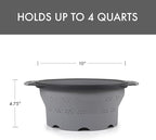 Dexas 10" Collapsible Silicone Colander in Cool Grey, Kitchen Strainer with Handles, 15.1 Cup Capacity | BPA-Free, Heat-Resistant, Space-Saving Kitchen Tool