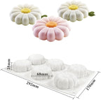 6 Holes Silicone Sunflower Cake Ice Cream Chocolate Mold Soap 3D Cupcake Bakeware Baking Dish Cake Pan Muffin Mould (Sunflower H_11.84 X6.8 X1 inch)