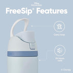 Owala Disney Princess FreeSip Insulated Stainless Steel Water Bottle with Straw for Sports and Travel, BPA-Free Sports Water Bottle, 24 oz, Cinderella