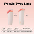 Owala FreeSip Sway - Stainless Steel-40-oz.-Orange/Tan(Sparkling Sherbet)