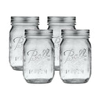 Ball Regular Mouth Glass Mason Jars with Lids and Bands, Used for Canning (Pint, 16 Ounce (Pack of 4))