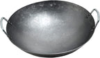 Wok Pfanne Traditioneller Handgehämmerter Wok Aus Refined Iron Mit Two Handles，1,8 MM Dick Wok (Rundboden) (Size : 34cm/13.3in)