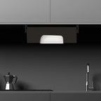 10-inch Paper Plate Dispenser - Bamboo Paper Plate Dispenser Under Cabinet, Kitchen Counter Vertical Holder Organizer Countertop Caddy Rack Black