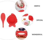 NUOBESTY Dumplings Maker Molds Set with Spoons 4pcs Red Dumpling Skin Wrappers Kitchen Gadget and Baking Tools Suitable for Home Cooking and Food Preparation