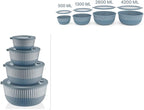 Mixing Bowls with Lids, 8-Piece Airtight Leak-Proof Nesting BPA-Free Bowl Set for Kitchen & Food Storage, Large 4200ml Capacity, Microwave & Dishwasher Safe