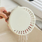 Fruit and Salad Washing Bowl with Strainer,Colander for Kitchen,Multi-Functional Vegetable and Food Drainer with Lid And Handle,Portable Fruit and Salad Containers for Fridge,BPA Free