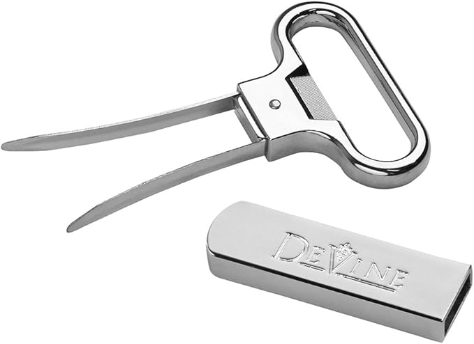 DeVine- Ah So Wine Opener for Vintage Bottles - Two-Prong Cork Puller & Corker With Sleek Case - Great Gift Idea