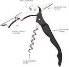 Waiter Corkscrew Professional Wine Opener with Foil Cutter,Manual Wine Bottle Opener for Servers, Bartenders and Waiter (1, Black)