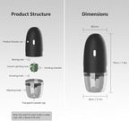 Electric Coffee Grinder, Conical Burr, Adjustable Grind Settings | Portable USB-C Rechargeable, for Espresso, French Press, Cold Brew, Travel & Home, Black
