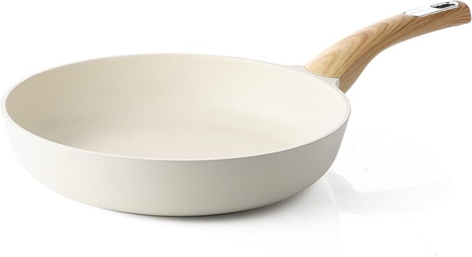 SENSARTE Nonstick Frying Pan Skillet, Egg pan, Omelette Pan, Healthy Cookware Chef's Pan, PFOA Free, 8 Inch, White