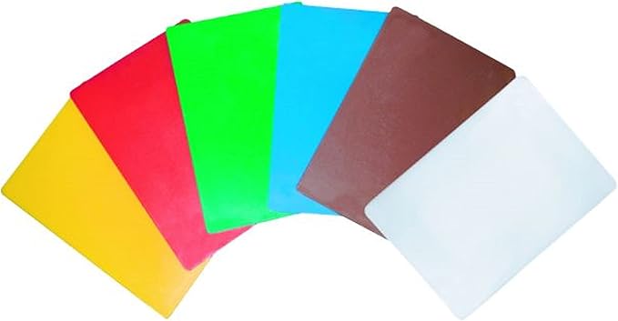 TrueCraftware- Cutting Boards for Kitchen 18" X 12" X 1/2” Assorted Colors Set of 6- Color Coded Durable Kitchen Cutting Board Chopping Board Non Slip Cutting Mat for Meat Vegetables Dishwasher Safe