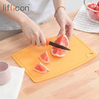 Liflicon Thick Silicone Cutting Boards for Kitchen Silicone Chopping Boards/Mats Set of 2 Extra Large14.6''x10.43'', Mini 9.1”x7.1” Non-slip Deep Drip Juice Groove, Dishwasher Safe-Yellow