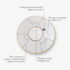 Display Buddie Adjustable Wall Plate Hanger - Secure for Round Platter Bowl Tray Wall Display - Steel - Silicone Hooks - Large 14"-22" up to 8 lbs