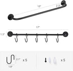 Mkono Mug Holder Wall Mounted Coffee Cup Rack Hanger Modern Metal with 10 Mug Hooks Rustic Utensil Tea Cups Storage Organizer for Kitchen Dining Room Coffee Bar, Set of 2, Black