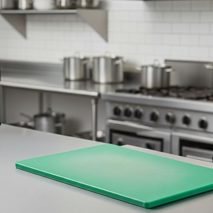 TrueCraftware- 18" X 12" X 1/2” Cutting Board for Kitchen Green Color Plastic- Durable Kitchen Cutting Board Commercial Chopping Board Non Slip Surface Cutting Mat for Meat Vegetables Dishwasher Safe