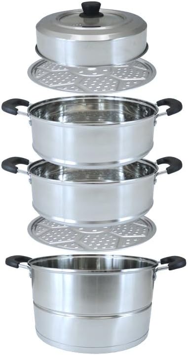 CONCORD 3 Tier Premium Stainless Steel Steamer Set (26 CM)