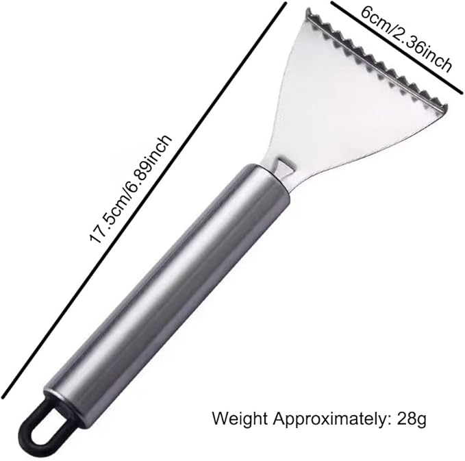 4 Pack Fish Scaler Scale Remover Stainless Steel Rake Teeth Scraping Tool Descaler Knives Scales Cleaning Descaling Scraper for Bream Salmon Fishes Seafood Market Kitchen