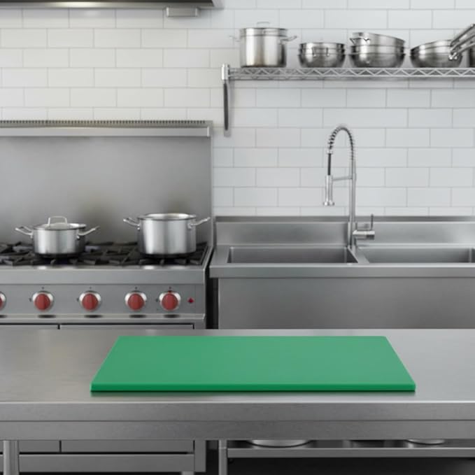 TrueCraftware- 24" X 18" X 1/2” Cutting Board for Kitchen Green Color Plastic- Commercial Plastic Chopping Board Anti Slip Surface Chopping Food Cutting Mat for Meat Vegetables Dishwasher Safe
