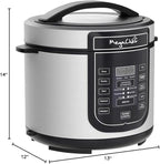 6 Quart Digital Pressure Cooker with 14 Preset Cooking Functions – Stainless Steel Electric Multi-Cooker with Slow Cook, Keep Warm, and Auto Shut-Off