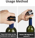 2 PACK Vacuum Wine Stopper with 2 PACK Wine Foil Cutter Tool, Wine Bottle Stoppers, Reusable Wine Preserver Keep Fresh, Perfect Wine Accessory Gift for Wine Lovers
