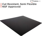 Commercial Grade Cutting Board Mats 15 x 12 Inch - 4 Pack Set, Flexible 1/16" Inch Thick Black Plastic, Made from HDPE and NSF Approved for Food Service