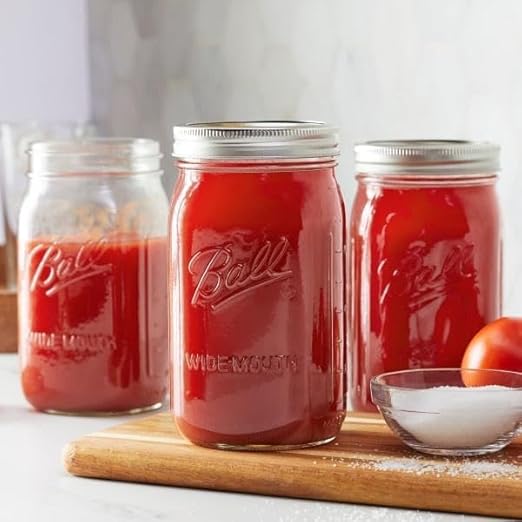Ball Glass Mason Jars with Lids and Bands, Used for Canning, Pickling, Juice, Jam, Jelly (Quart, 32 Ounce (Pack of 4))