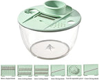 6 In 1 Salad Spinner, Large Salad Spinner with Vegetable Chopper, Multi-Use Lettuce Spinner, Fruit Washer, Wash, Spin and dry Salad Greens, Fruits & Vegetables, Kitchen Tools, Drain,5 Quart