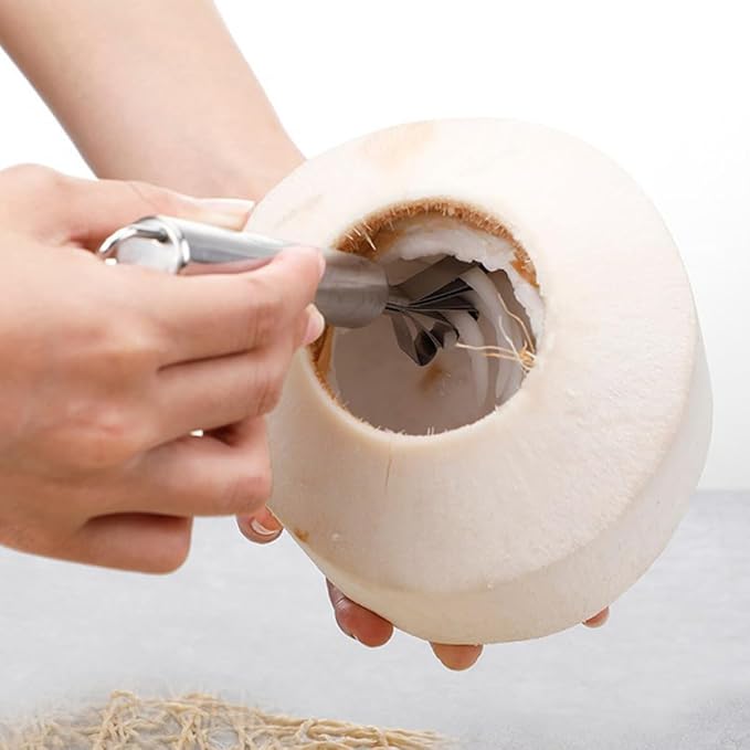 Homoyoyo Coconut Opener and Meat Grater Set, Reusable Kitchen Gadget for Fresh Coconut Shell Opening and Shredding, Safe Tool Kit for Home Cooking and Tropical Fruit Preparation