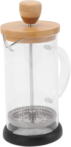 Heat Resistant Hand Brewing Filter French Press Borosilicate Borosilicate Tea Cafe Brewing Pot for Office Use (350ml Bamboo Cover)