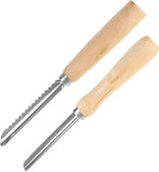 Cabilock 2-Piece Stainless Steel Fruit Corer Tool Set - Heavy Duty Kitchen Core Remover with Serrated & Smooth Blades - Multi-Use Pitter for Bell Pepper, Pear, Cherry, Jujube & Red Dates