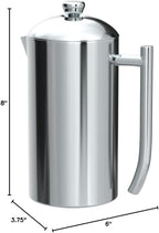 Frieling Double-Walled Stainless-Steel French Press Coffee Maker, Polished, 23 Ounces