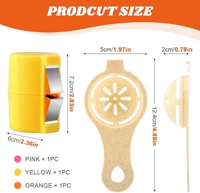 3pcs Egg Shell Opener & 1 Egg Separators,Handheld Egg Cracker Tool for Rawegg,Eggshell Cutter Hard Boiled Egg Breaker Yolk White Separator for Cooking Camping Kitchen Gadget