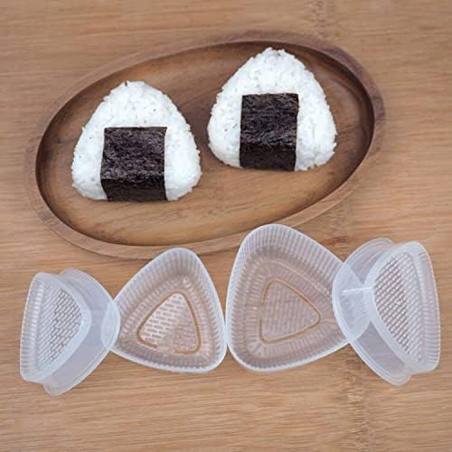 Sushi Making Kit,Sushi Mold 4 Pcs Diy Sushi Triangle Sushi Cooking Tools For Kids Kitchen Tools Sushi Plates Rice Ball Mold