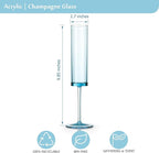 24 Pack Acrylic Blue Champagne Glasses 5.4 OZ Cocktail Glasses Classy Champagne Flutes Blue Wedding Toasting Glasses Wedding Table Decorations Bachelorette Parties Bridal Shower Decorations