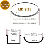 Glass Lids for Pots and Pans, 8, 11, 12, 12.6 Inch Pan Covers for Cookware, Tempered Glass Lid for Replacement, Dishwasher Safe & Microwave Oven Safe (12 Inch)