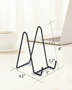 Lzerking 10 Packs Display Stands for Plate, 6 Inches Black Plate Stands for Display, Metal Plate Holder Picture Stand for Picture, Decorative Plate, Book, Photo