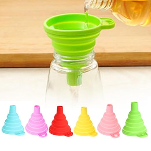 2Pcs Blue Foldable Mini Silicone Funnel Hopper Kitchen Water Filler Tool for Storage Oil Liquid Protable Collapsible Kitchen Gadgets, Nice Design Specialty Tools and Gadgets Kitchen Utensils