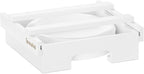SpaceAid 9-inch Paper Plate Dispenser (Need 10.2 Inches Deep Cabinet Space) Under Cabinet Bamboo Plates Holder, Kitchen Vertical Dipensers Caddy, White