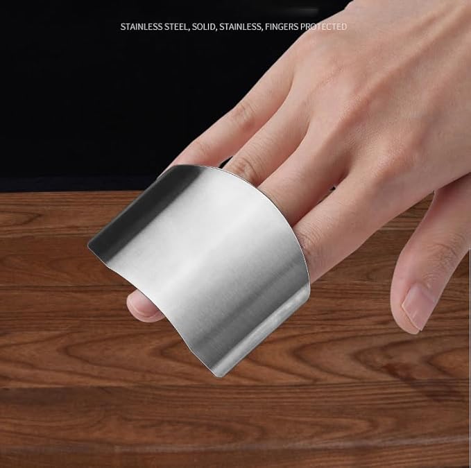 Stainless Steel Finger Guard, Multifunctional Finger Protector for Cutting Food Slicing Finger Guard, Protector Avoid Hurting When Slicing and Dicing Kitchen (5Pcs)