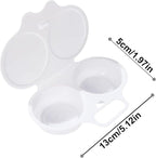 2 Pcs White Egg Poacher, Microwave Egg Boiler Poacher, 2 Cavity Nonstick Poached Egg Maker With Lid, Egg Poacher Microwave Egg Cooker, Double Drain Poached Egg Cups Cookware,Kitchen and Dining