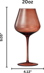 Venus Wine Glass Sets, 20oz Glasses Set of 6 Melanin Brown Colored for Her, Mom, Wife, Girlfriend, Mama, Special Celebrations Color Drinkware Unique Style Tall Stemmed Amber Colors Bronze Glassware